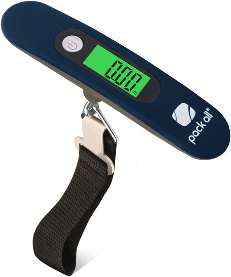 pack all 110 Lbs Luggage Scale, Digital Handheld Luggage Scale, Baggage Scale, Travel Weight Scale for Luggage with Backlit LCD Display, Battery Included, Blue - Image 1